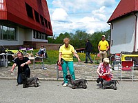 Andreas mit Bahee, Regina mit Belina sowie Angelika mit Angel (alles Bumble-Bee's)